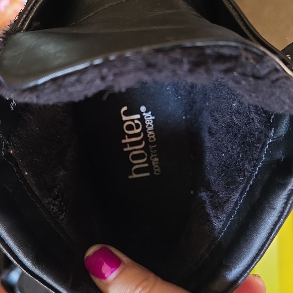 Hotter Tamara Black Leather Boots Made in England Women's Size 6.5 - Picture 9 of 10